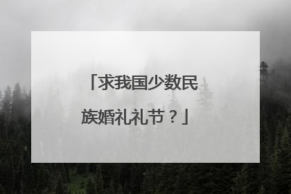 求我国少数民族婚礼礼节？