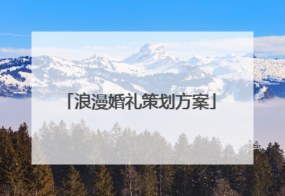 浪漫婚礼策划方案