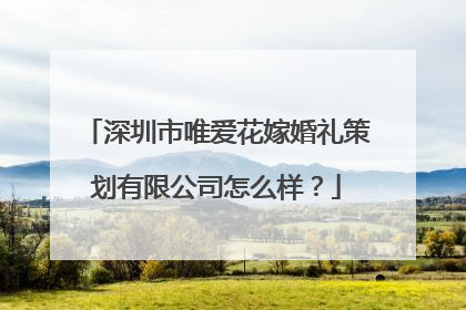 深圳市唯爱花嫁婚礼策划有限公司怎么样？