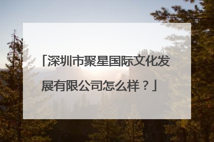 深圳市聚星国际文化发展有限公司怎么样？