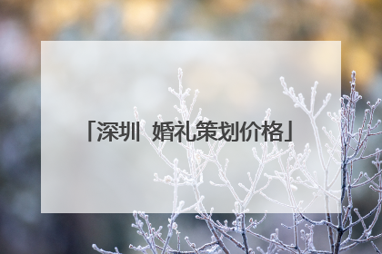 深圳 婚礼策划价格