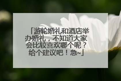 游轮婚礼和酒店举办婚礼,不知道大家会比较喜欢哪个呢?给个建议吧!急~