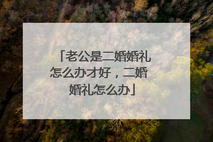 老公是二婚婚礼怎么办才好，二婚 婚礼怎么办