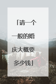 请一个一般的婚庆大概要多少钱