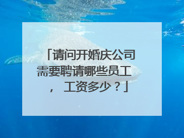 请问开婚庆公司需要聘请哪些员工， 工资多少？