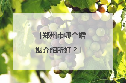 郑州市哪个婚姻介绍所好?