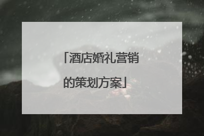 酒店婚礼营销的策划方案
