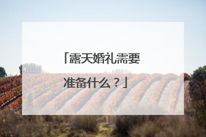 露天婚礼需要准备什么？