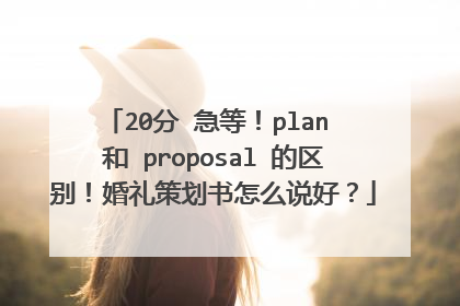 20分 急等!plan 和 proposal 的区别!婚礼策划书怎么说好?